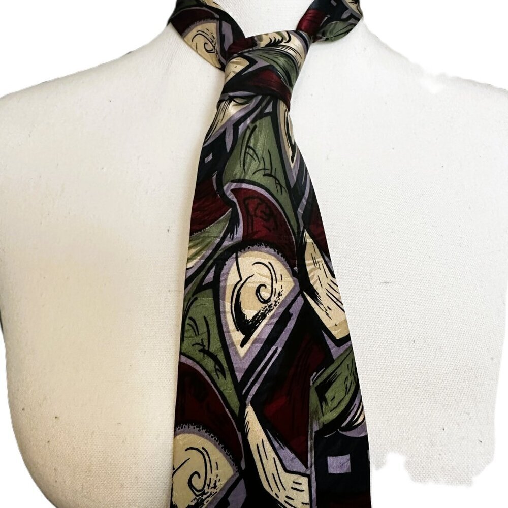Men's Imperial 100% Silk Multicolored Tie From The International Collection - Picture 2 of 5